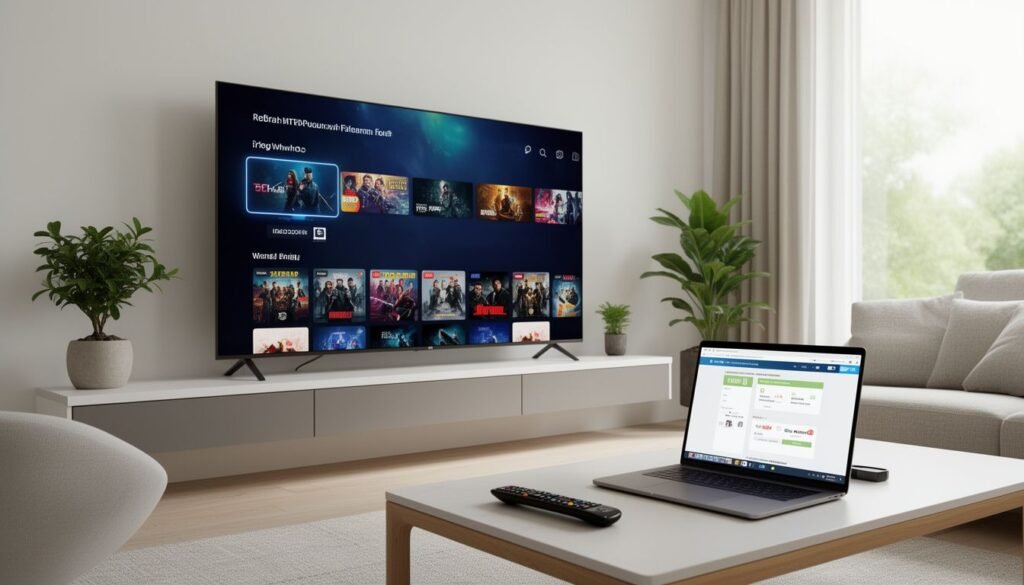 Captura de pantalla mostrando una iptv prueba en un televisor inteligente