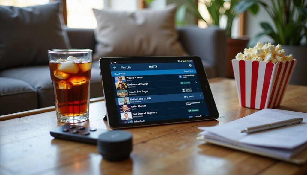 Lista M3U abierta en una tablet durante la organización de una iptv fiesta